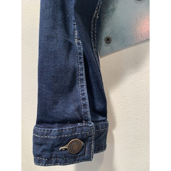 Roebucks Stretch Denim Jacket Womens S Blue (Sears) Trucker Distressed VINTAGE - Picture 4 of 16
